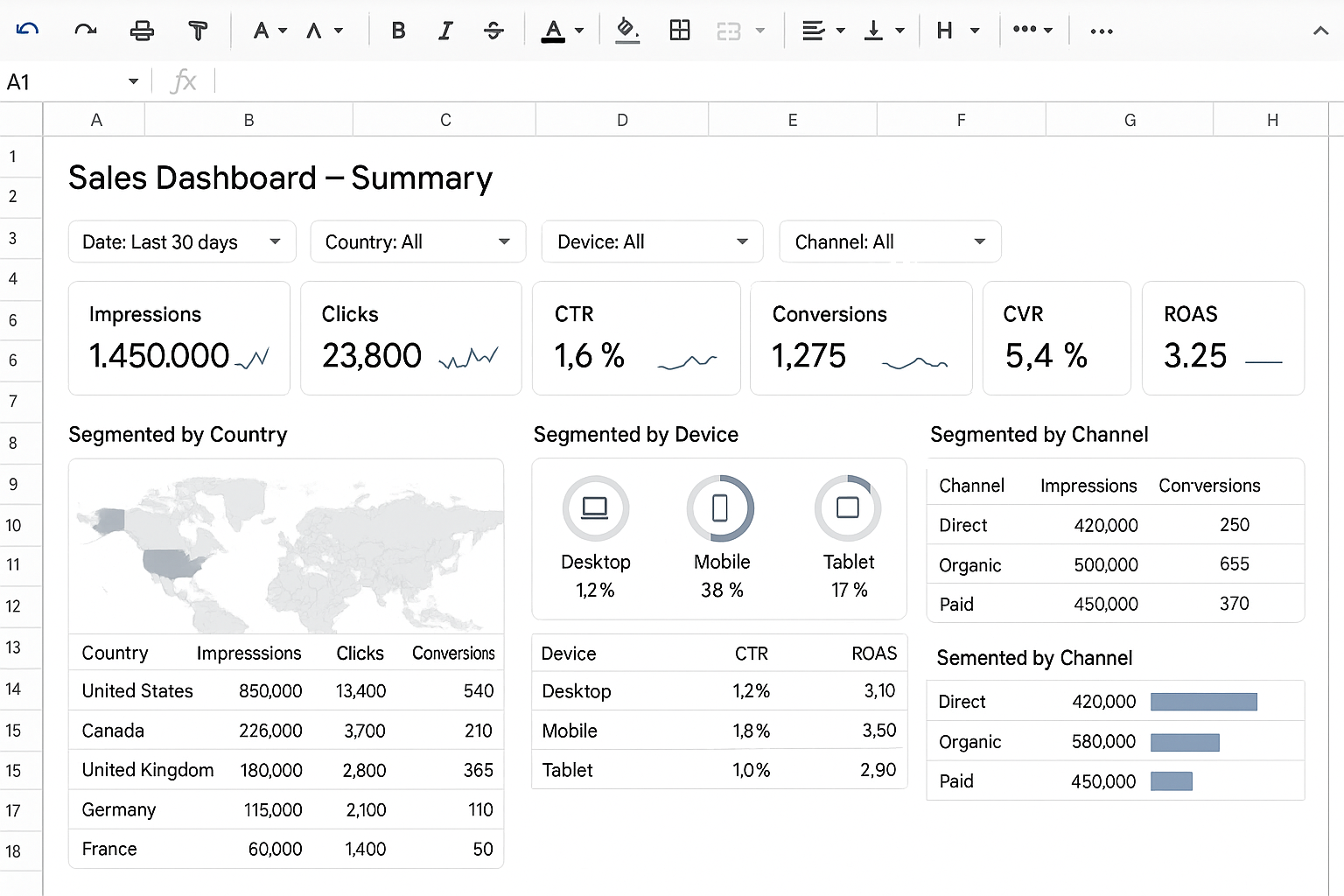 Digital Marketing Dashboard Report - A